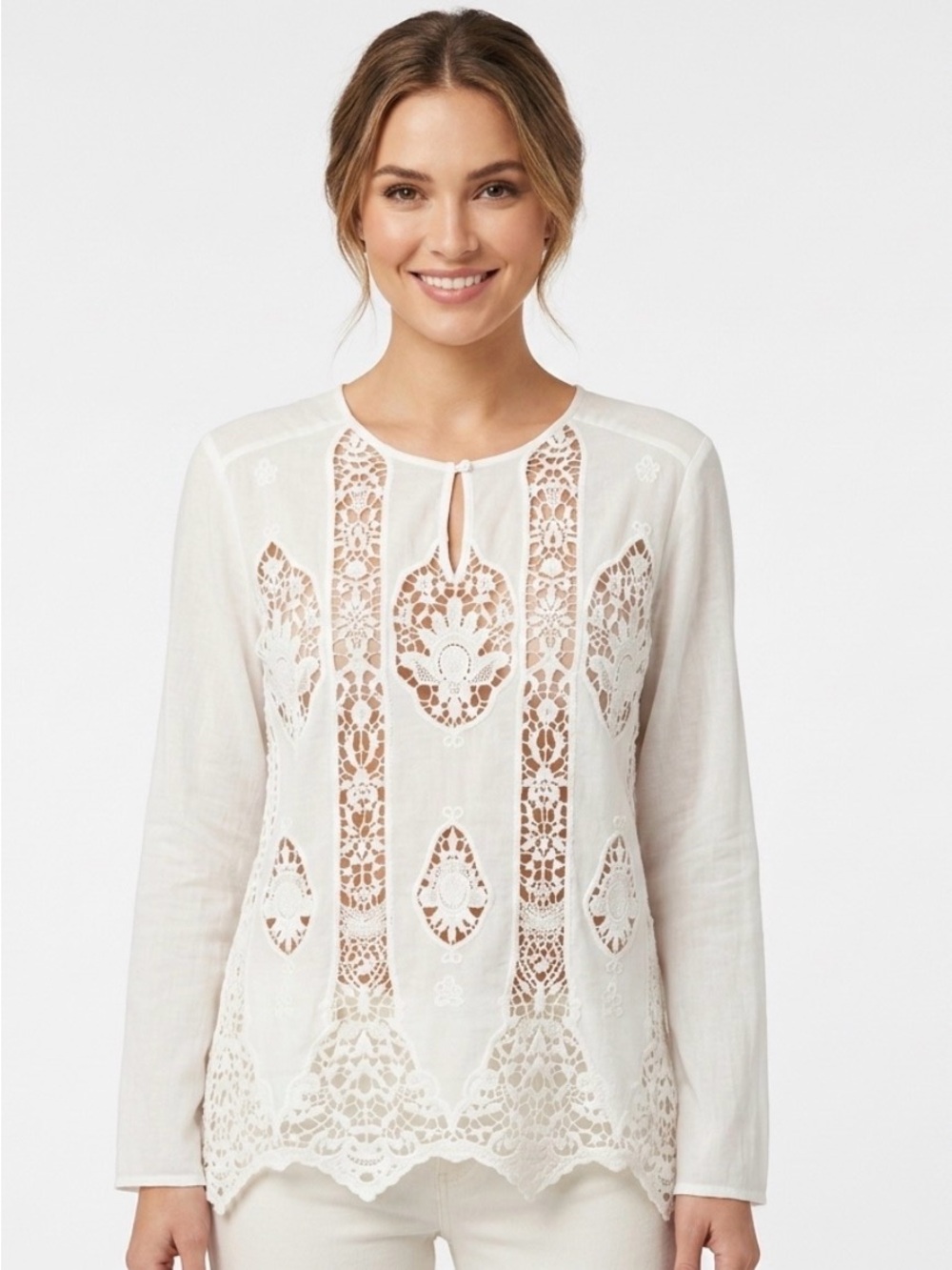 Rebecca Taylor Long Sleeve Med Poplin Top Women’s Size 12 NWT